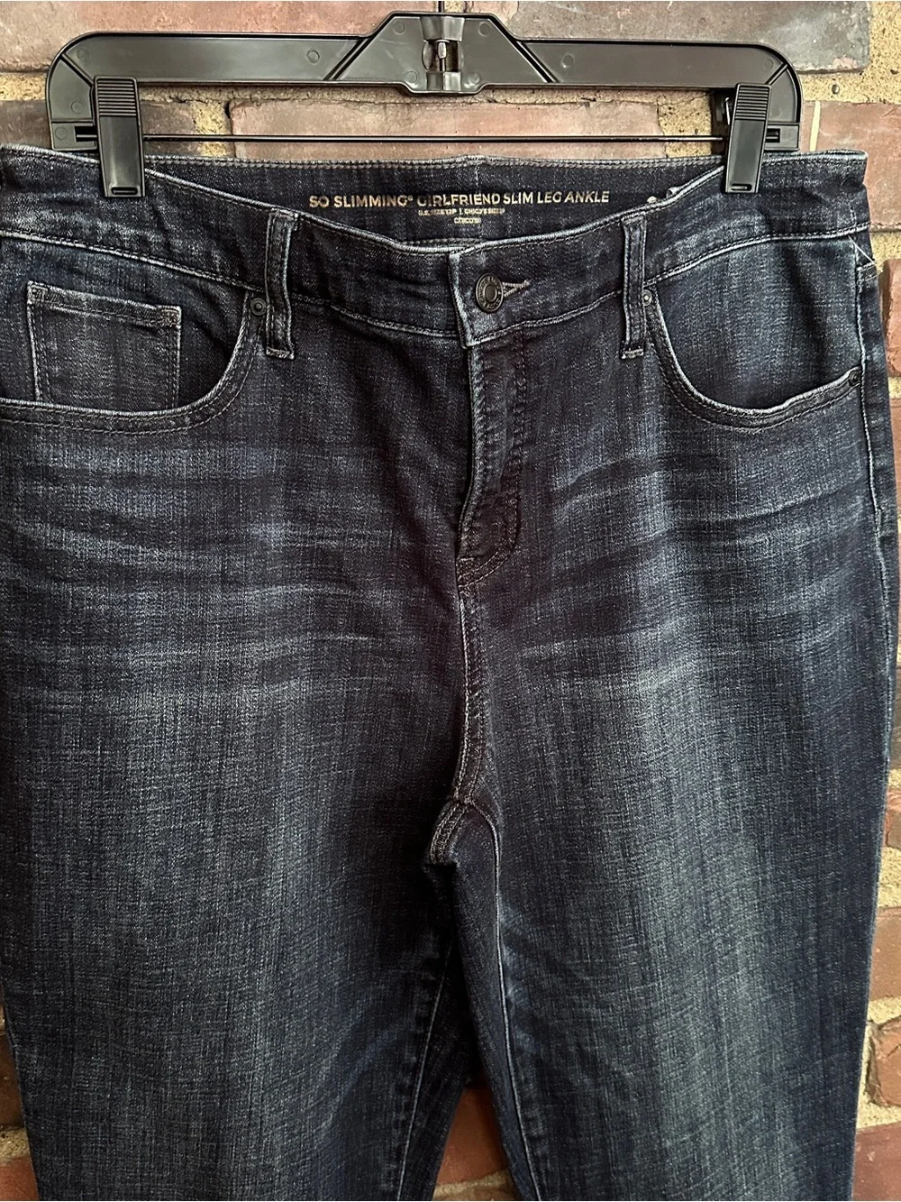 Chicos So Slimming Girlfriend Ankle Jeans Beads Sz 2P (34 X 25) 11” high rise - Picture 2 of 6